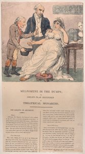 Melpomene in the Dumps, o Gioco dei Bambini Difeso dai Monarchi Teatrali da Thomas Rowlandson