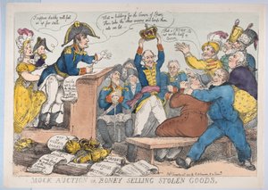 Asta finta o Boney che vende merce rubata da Thomas Rowlandson