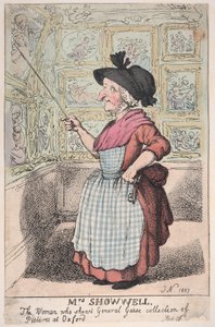 Mrs. Showell, la donna che mostra la collezione di quadri del generale Guise a O... da Thomas Rowlandson