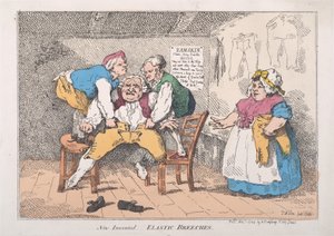 Nuovi pantaloni elastici inventati, 1 novembre 1784 da Thomas Rowlandson