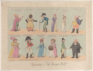 Opinioni sul disegno di legge sul divorzio!!, 2 giugno 1800 da Thomas Rowlandson
