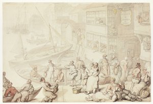 Fuori dal Salutation Inn, Greenwich da Thomas Rowlandson