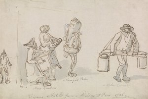 Personaggi delle strade di Parigi da Thomas Rowlandson