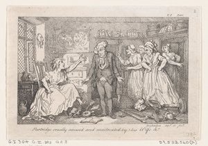 Pernice crudelmente accusata e maltrattata dalla moglie, dalla Storia di Tom Jones, un Fo..., 1792 da Thomas Rowlandson