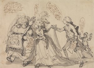 Pitt e i suoi alleati nella lotta per la reggenza da Thomas Rowlandson