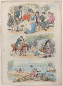Tavola 4: Reclutamento, da Il mondo in miniatura, 1816 da Thomas Rowlandson