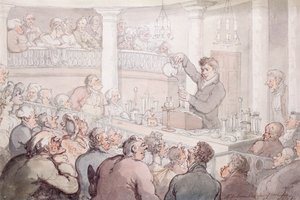 Il professor F. Accum che tiene una lezione al Surrey Institute, Londra, 1809 da Thomas Rowlandson