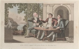 Quae Genus impegnato con amici gioviali, o chi canta meglio, dalla Storia di Johnny Quae Genus, 1 gennaio 1822