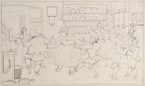 Quae Genus negli sport della cucina, dalla Storia di Johnny Quoe Genus da Thomas Rowlandson