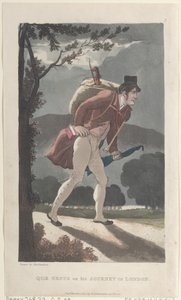 Quae Genus nel suo viaggio verso Londra, dalla Storia di Johnny Quae Genus, 1 marzo 1822 da Thomas Rowlandson