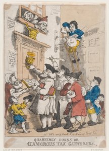 Esattori trimestrali o esattori di tasse clamorosi da Thomas Rowlandson