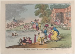Sport Rurali: Gatto in una Ciotola, 24 aprile 1811 da Thomas Rowlandson