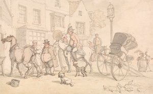 Scena fuori dalla locanda Half-Moon da Thomas Rowlandson