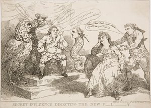 Influenza segreta che dirige il nuovo P-l-t da Thomas Rowlandson