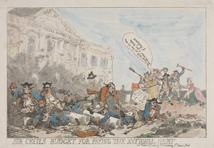 Il piano di Sir Cecil per il rimborso del debito pubblico da Thomas Rowlandson