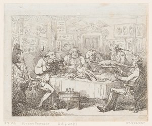 Sir Joseph Banks sta per mangiare un alligatore 
