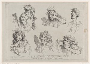 Sei fasi di riparazione di un volto, dedicato con rispetto alla Onorevole Lady Ar..., 29 maggio 1792