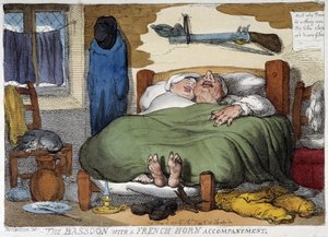 Coppia che dorme russando - caricatura da Thomas Rowlandson