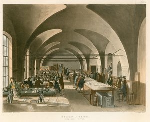 Ufficio del Timbro, Somerset House, Strand, Londra da Thomas Rowlandson