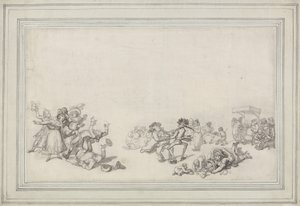 Studio di pattinatori: Pattinaggio sul Serpentine da Thomas Rowlandson