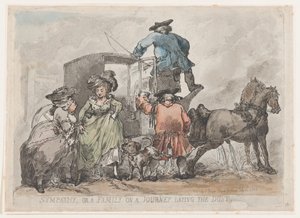 Simpatia, o una famiglia in viaggio che solleva la polvere da Thomas Rowlandson