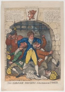 I commercianti del Borough strangolati nella Torre da Thomas Rowlandson