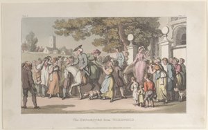 La partenza da Wakefield, da Il vicario di Wakefield da Thomas Rowlandson