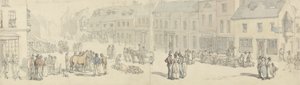 La strada principale il giorno del mercato, Newport, Isola di Wight, c.1797-1800