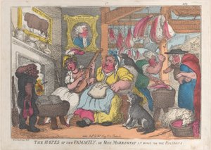 Le speranze della famiglia, o Miss Marrowfat a casa per le vacanze, 1809-13 da Thomas Rowlandson