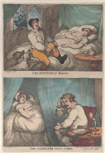 Il cacciatore che si alza, il giocatore che va a letto, [31 luglio 1809],..., [31 luglio 1809], ripubblicato 1811 da Thomas Rowlandson