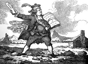 Il giornalista con vista su Auchinleck o La terra delle pietre, c1786 da Thomas Rowlandson