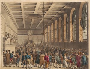 La Long Room, Custom House da Thomas Rowlandson