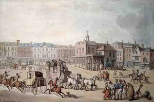 La piazza del mercato, Kingston-upon-Thames da Thomas Rowlandson