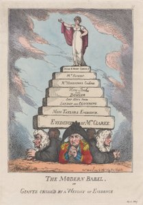 La Moderna Babele, o Giganti Schiacciati da un Peso di Prove da Thomas Rowlandson