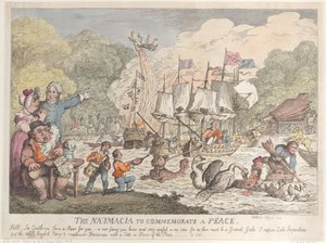 La Naumachia per commemorare una pace da Thomas Rowlandson