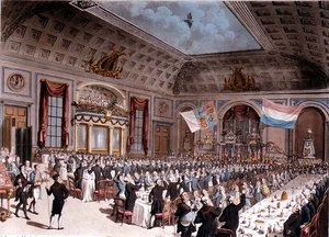 La cena patriottica tenuta alla City of London Tavern da Thomas Rowlandson