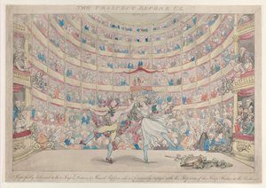 La prospettiva davanti a noi, rispettosamente dedicata a quei cantanti, ballerini e musicisti, 13 gennaio 1791 da Thomas Rowlandson