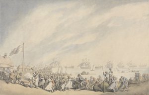 Il ritorno della flotta a Great Yarmouth dopo la sconfitta degli olandesi da Thomas Rowlandson