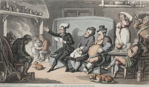 Il reverendo Dr. Syntax legge il suo tour da Thomas Rowlandson