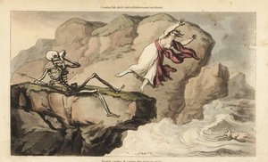 Lo scheletro della Morte tiene un fazzoletto all