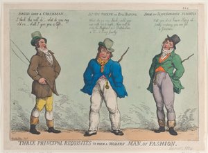 Tre requisiti principali per formare un uomo di moda moderno da Thomas Rowlandson