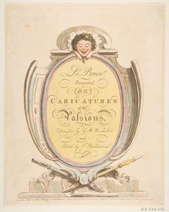 Pagina del titolo: Le Brun Travested, o Caricature delle Passioni da Thomas Rowlandson