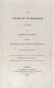 Pagina del titolo, da Il vicario di Wakefield, 1817