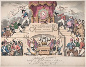Trasparenza: esposta da R. Ackermann nello Strand il 27 novembre 1815 da Thomas Rowlandson