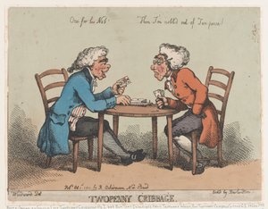 Due penny cribbage, 1 ottobre 1810 da Thomas Rowlandson