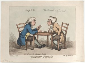 Twopenny Cribbage, [1 ottobre 1799], ripubblicato 1810 da Thomas Rowlandson