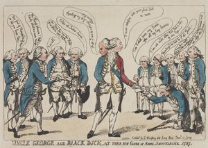 Lo zio George e Black Dick alla loro nuova partita di “Naval Shuttlecock” da Thomas Rowlandson