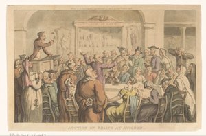 Asta di reliquie ad Avignone da Thomas Rowlandson