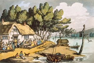 Veduta vicino a Newport, Isola di Wight, pub. 1822 da Thomas Rowlandson