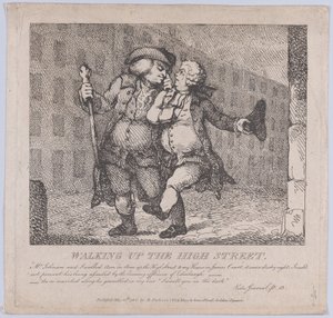Camminando su High Street, Edimburgo Bellezze pittoresche di Boswell da Thomas Rowlandson